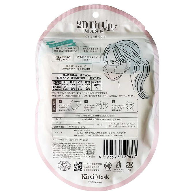 【まとめ買い】2D Fit Up MASK ネイルピンク7枚入 1583/317824