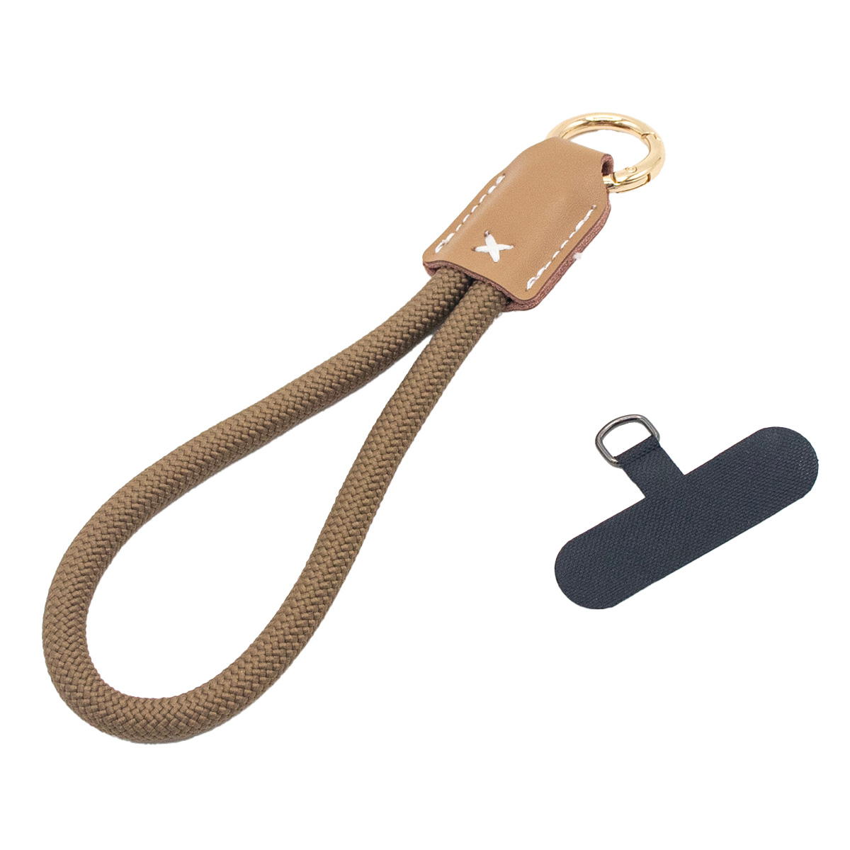 【まとめ買い】スマホケース用本革ハンドストラップ キャメル0847/319309