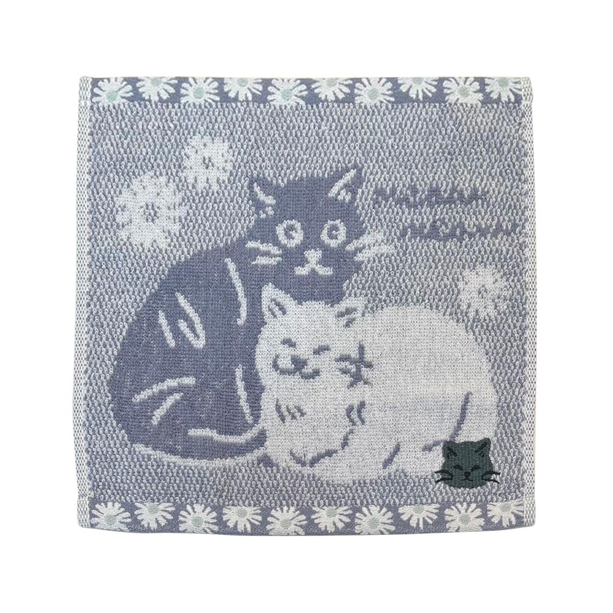 【まとめ買い】ミニタオル ねこ ブルー1625/319328