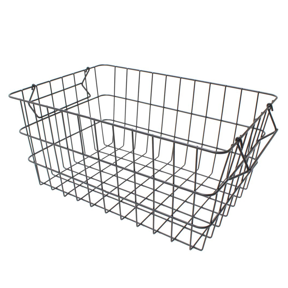 【まとめ買い】かご ワイヤーバスケット ブラック W37×D26×H18cm 0330/322752