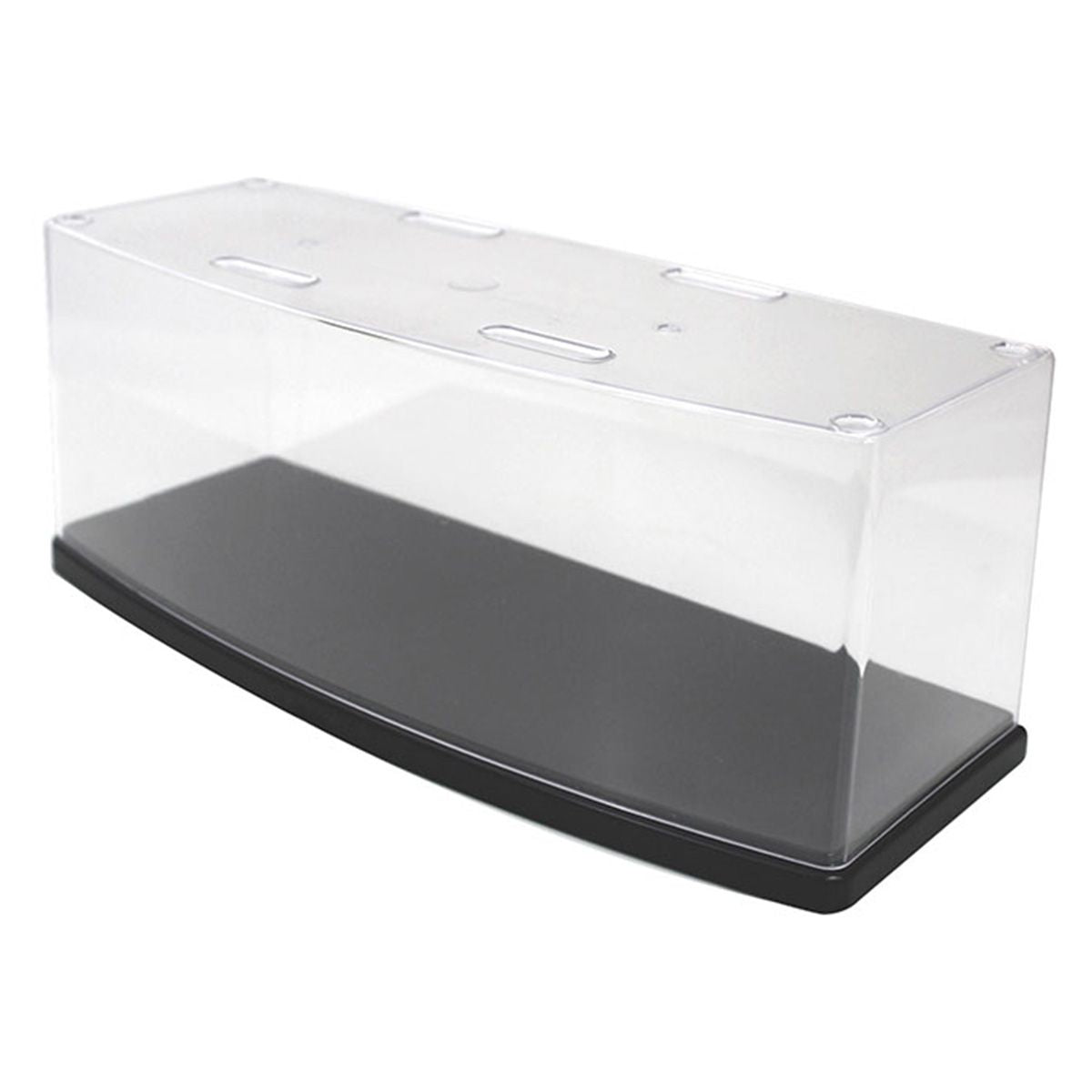 【まとめ買い】★コレクションボックス ラウンドディスプレイケース ワイド L型 フラット 約34.5×13.3×13.4cm 1485/323148