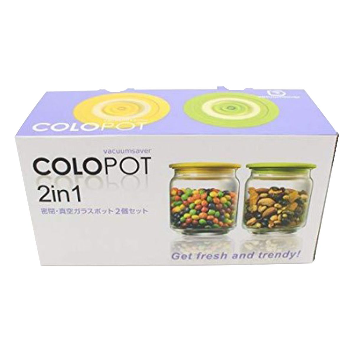 【まとめ買い】食品保存容器 フードストッカー 密封 ストック容器 バキュームセーバー COLOPOT コロポット500ml 2P 9001/323674