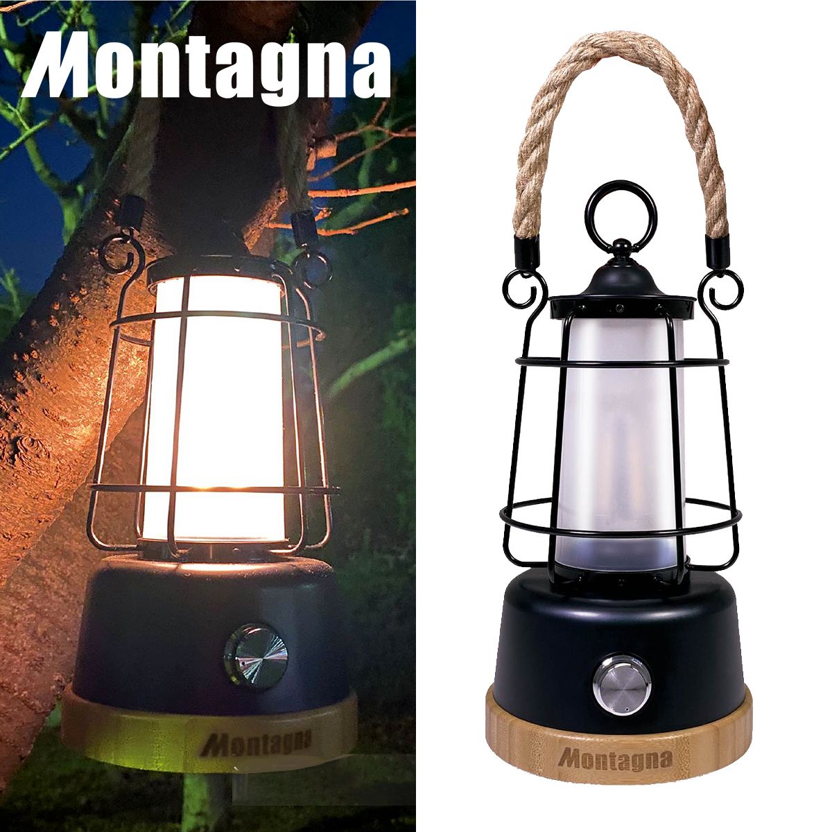 【まとめ買い】ランタン 充電式 おしゃれ Montagna モンターナ アンティーク風 調光/調色ランタン 1571/323894
