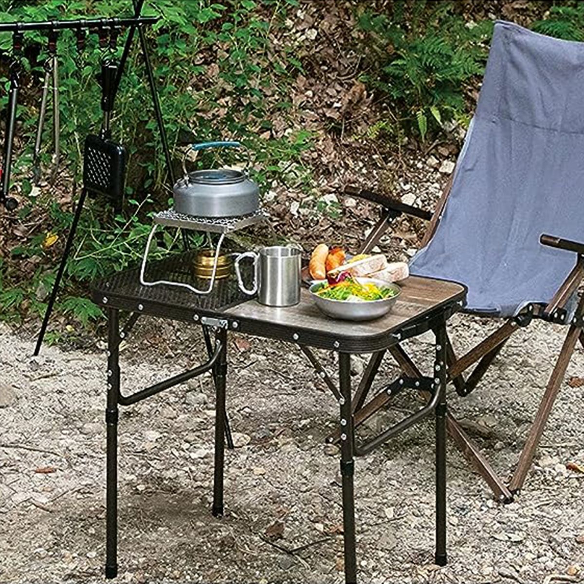 【まとめ買い】【WEB限定】アウトドアテーブル 武田コーポレーション テーブル アルミ ヴィンテージブラウン 60×40×54cm ヴィンテージ調2WAY 1401/324012