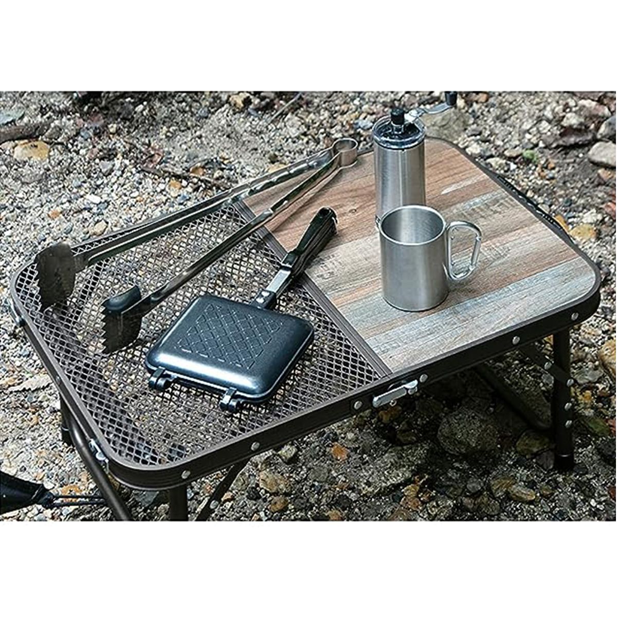 【まとめ買い】【WEB限定】アウトドアテーブル 武田コーポレーション テーブル アルミ ヴィンテージブラウン 60×40×54cm ヴィンテージ調2WAY 1401/324012