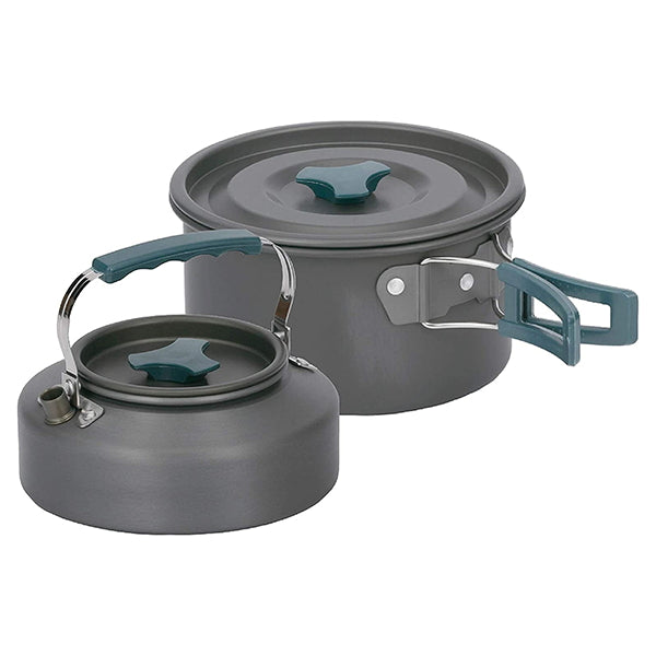 【まとめ買い】【WEB限定】クッカーセット アウトドア 調理器セット 武田コーポレーション キャンプ 鍋 ケトル 軽量 グレー 18×18×11cm SH20-NK2 1401/324029