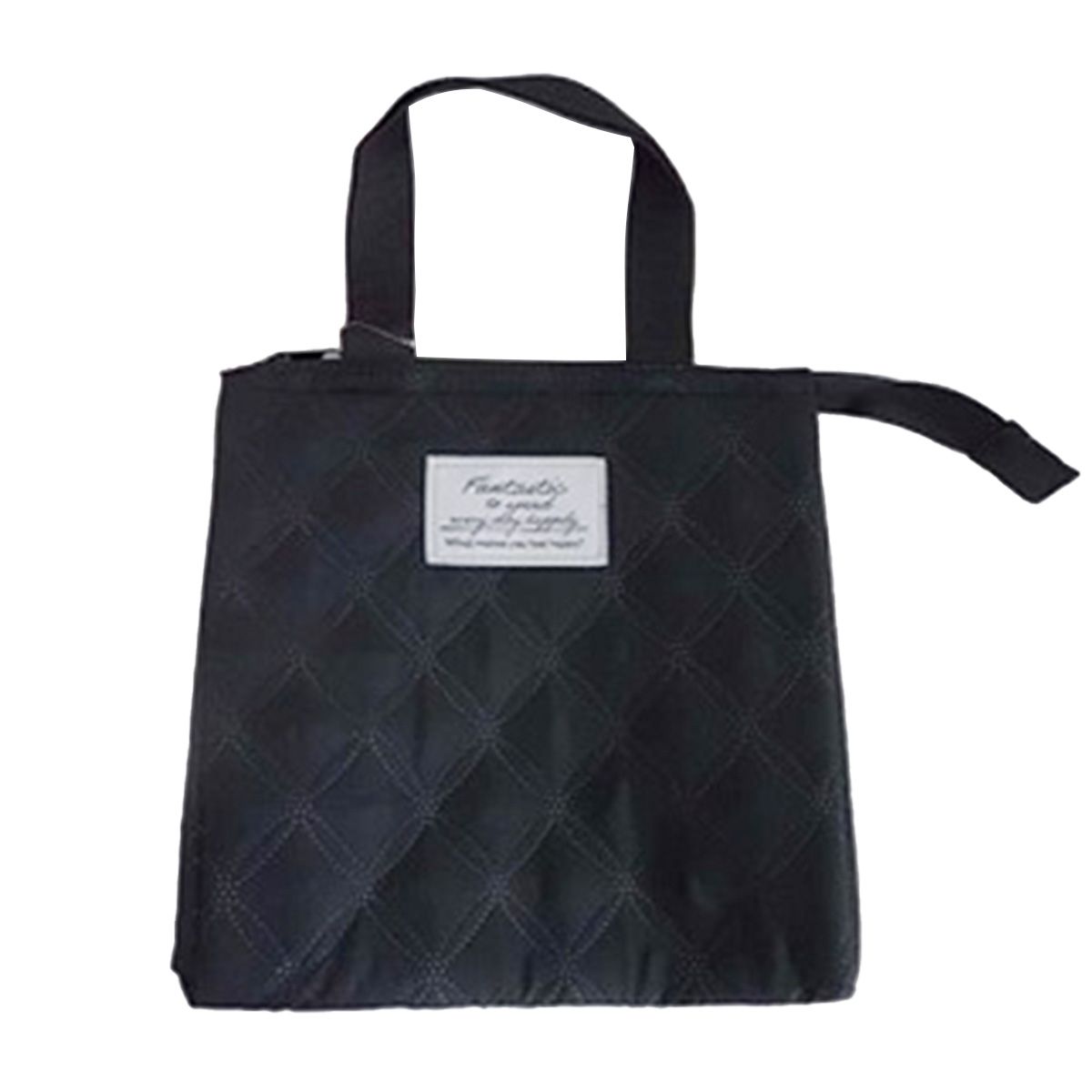 【まとめ買い】ランチバッグ 保冷バッグ 小さめ お弁当 ランチトート ソニックキルトマチ広ランチトート縦22×横22×マチ14cm ブラック 0834/324213