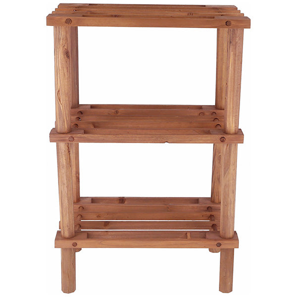 【まとめ買い】ラック オープンラック 物品棚 小棚 木製 3段 diy 収納棚 おしゃれ 北欧 マルチフリーラック ハーフ 3段 ブラウン W31.5×D19.5×H48.5cm 1635/325101