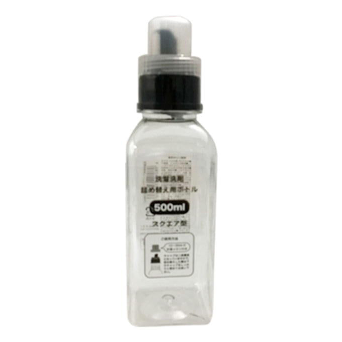 【まとめ買い】洗濯洗剤用クリアボトル 角型 500ml 0525/326402