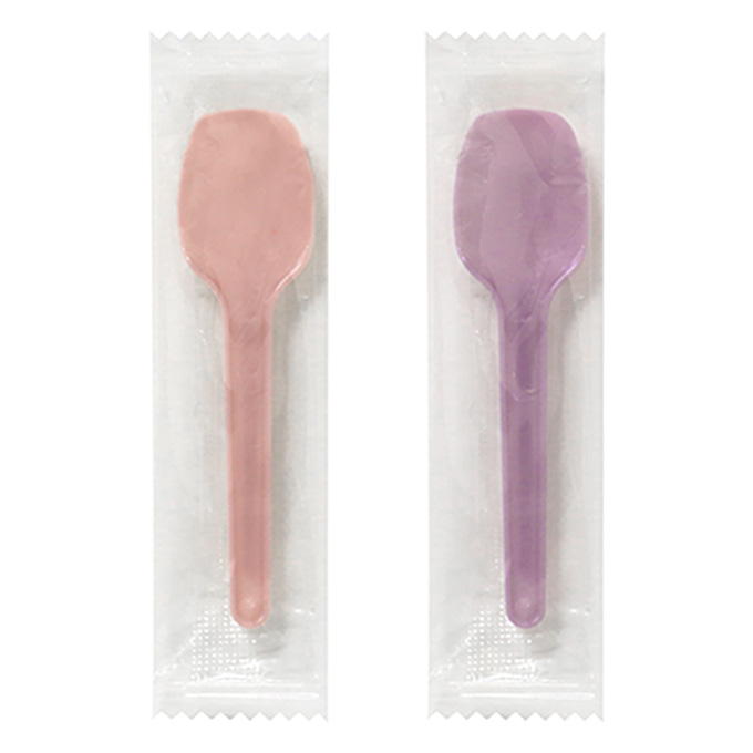 【まとめ買い】個包装ミニスプーンくすみカラー 8cm 12本 0490/327603
