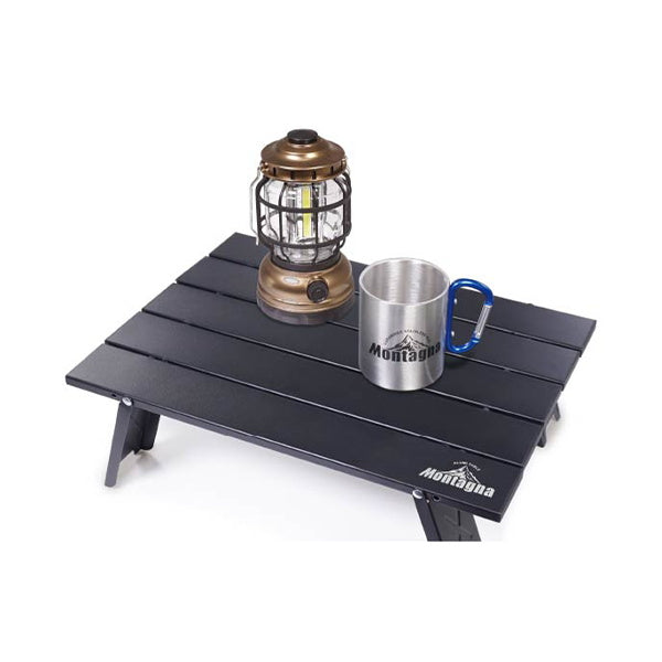 【まとめ買い】【WEB限定】アウトドアテーブル 折りたたみ ローテーブル Montagna モンターナ アウトドア キャンプ 40×29cm ブラックアルミテーブル HAC3017 1571/328504