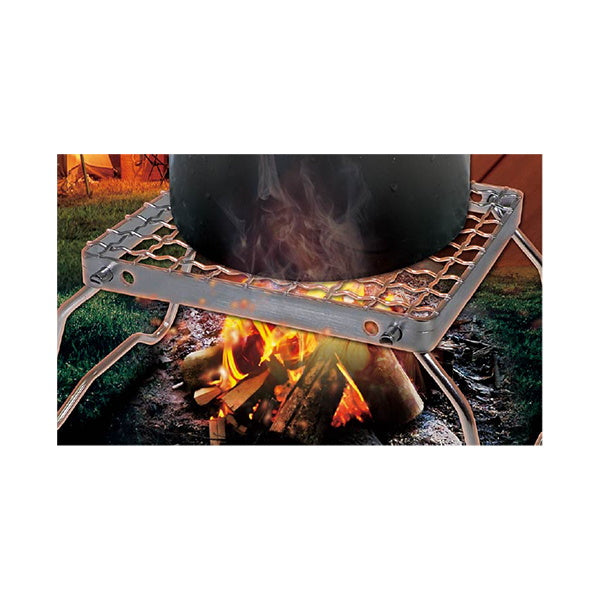 【まとめ買い】【WEB限定】グリルスタンド クッカースタンド Montagna モンターナ アウトドアグリルスタンド 五徳 シルバー W25×D18×H12cm HAC2891 シルバー 1571/328528