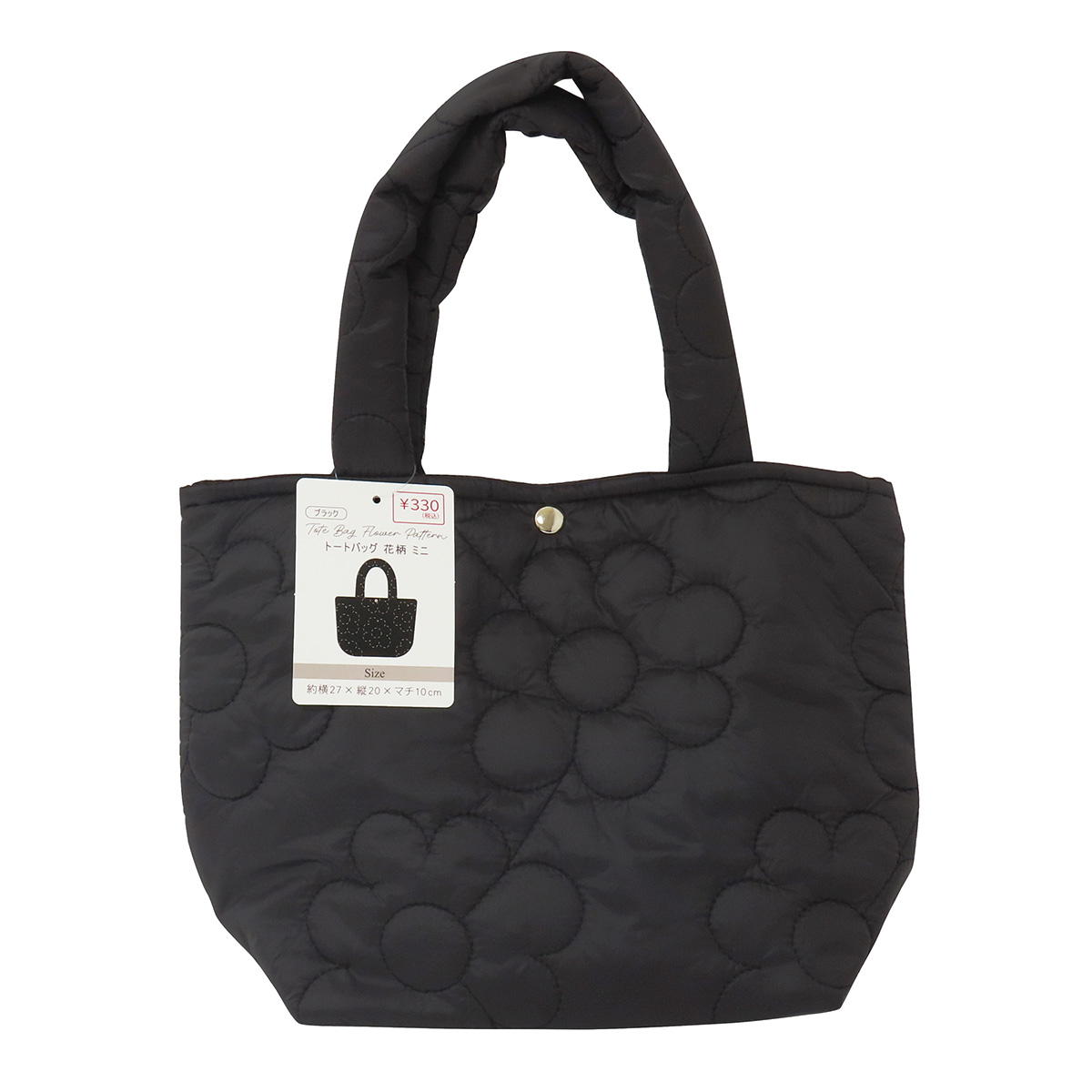 【まとめ買い】トートバッグ花柄ミニ ブラック 0490/328708