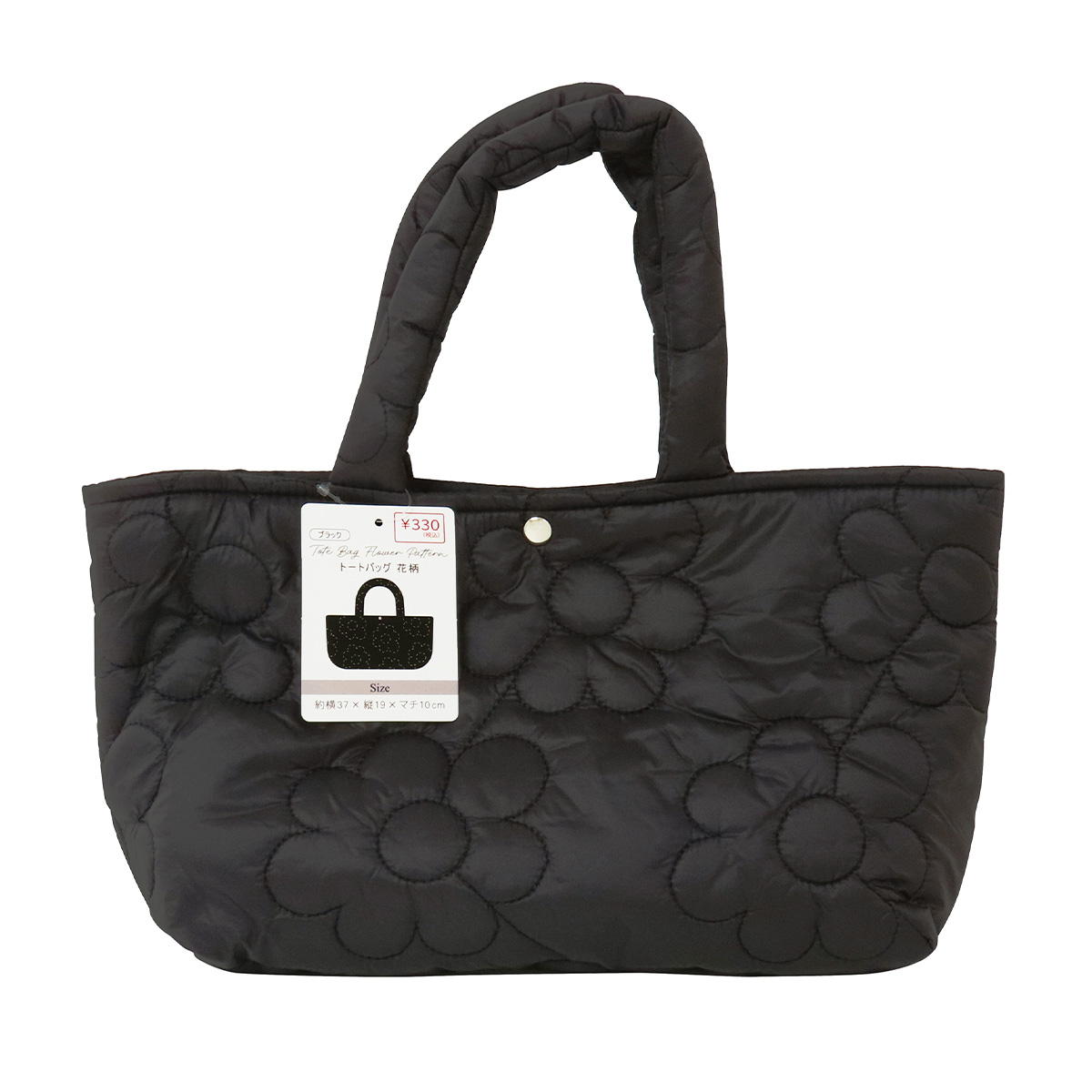 【まとめ買い】トートバッグ花柄 ブラック 0490/328709