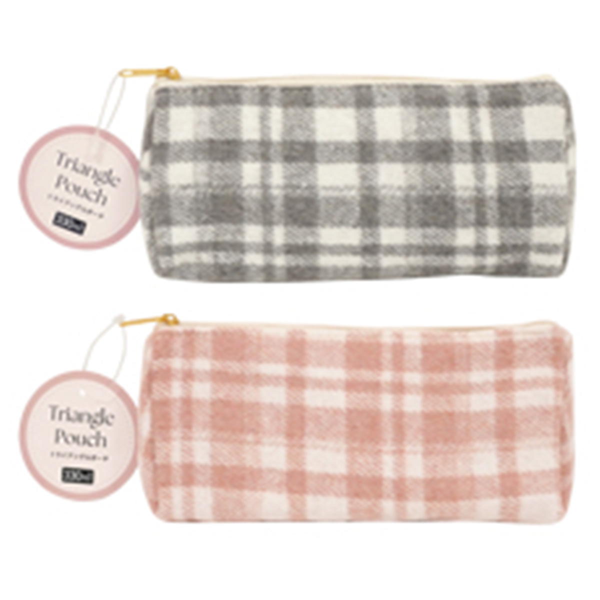 【まとめ買い】トライアングルポーチヨコ チェック柄 0936/329179