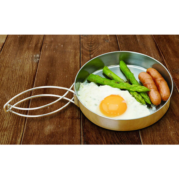 【まとめ買い】クッカーセット アウトドア ステンレス 4点セット 鍋2点 フライパン 皿 Montagna モンターナ HAC3020 シルバー 1571/329725