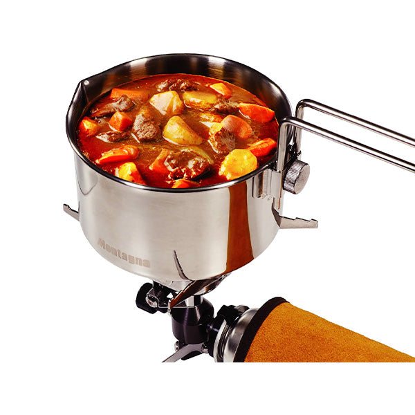 【まとめ買い】アウトドアクッカー ケトルクッカー 直径12cm 片手鍋 ステンレス 取手 フタ 収納袋付 Montagna モンターナ HAC3427 1571/329726