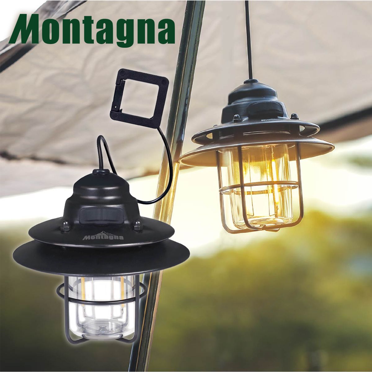 【まとめ買い】ランタン アウトドア 充電式 吊り下げミニライト カラビナ付き 充電式 USB充電 Montagna モンターナ HAC3273 1571/329749