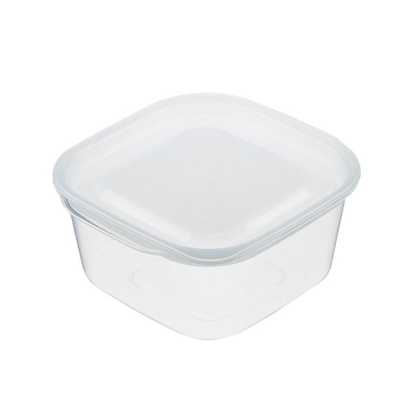 【まとめ買い】食品保存容器 フードストッカー ストック容器 楽ちんパック スクエア 630ml クリアーホワイト 0978/330350