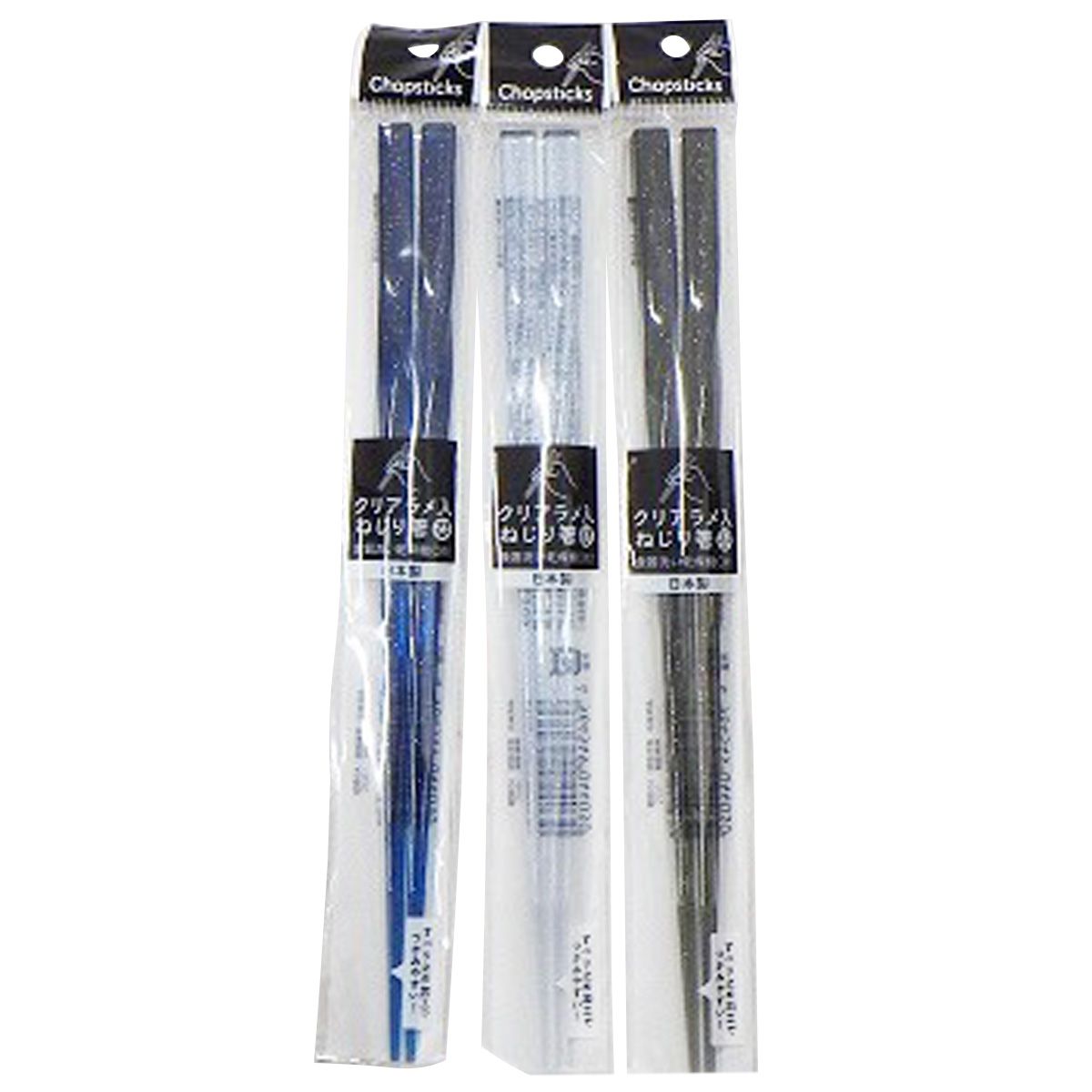 【まとめ買い】クリアラメ入りねじり箸 23cm 0808/331952