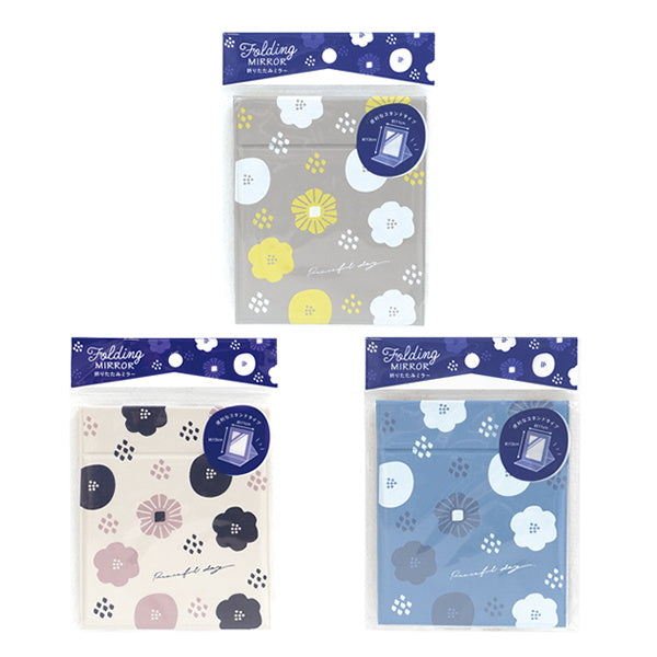 【まとめ買い】折りたたみミラー ノルディックフラワー柄 0936/332870
