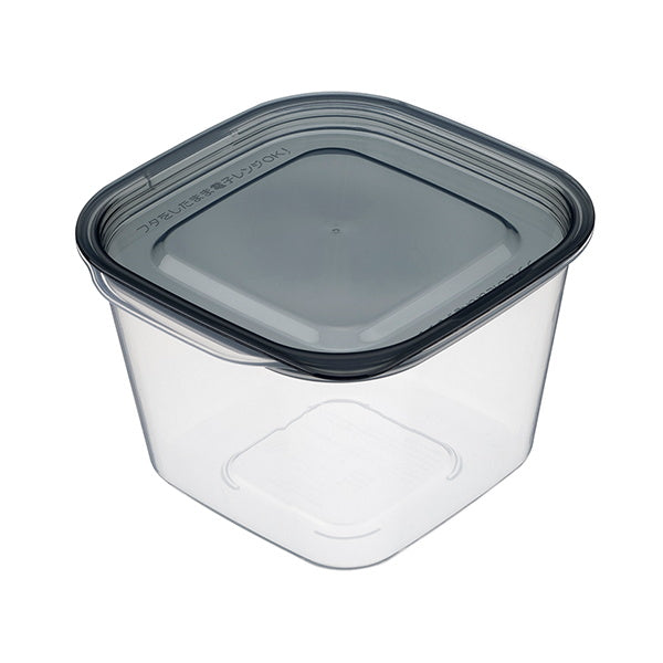 【まとめ買い】食品保存容器 フードストッカー ストック容器 楽ちんパック スクエア深型 900ml クリアーブラック 0978/333316