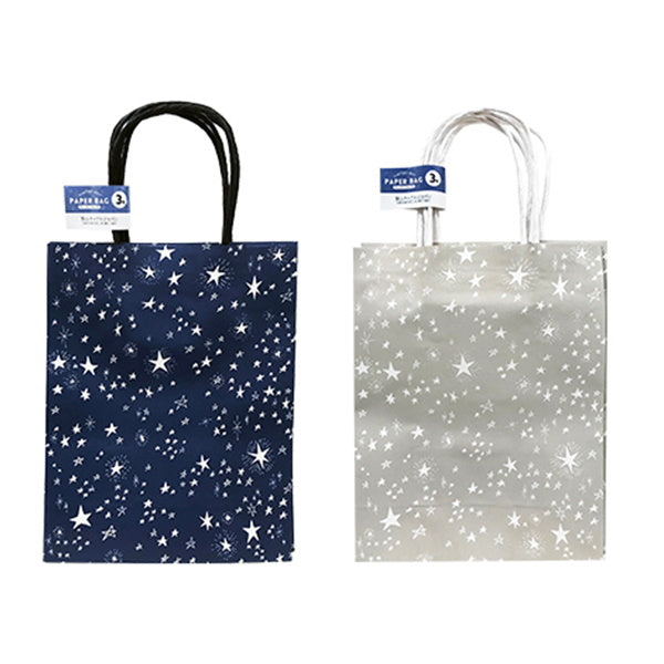 【まとめ買い】ギフトバッグ プレゼントバッグ ハンドルバッグ ペーパーバッグ 3枚 星 S 0936/336018