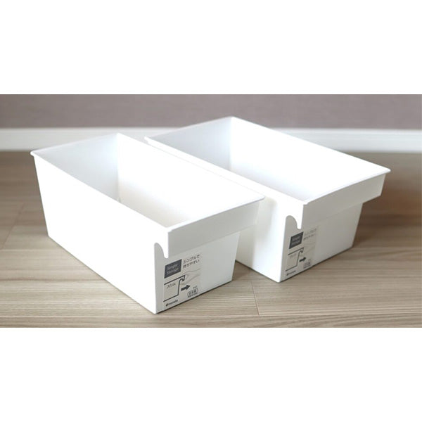 【まとめ買い】収納ケース 収納ボックス シンプルストレージ スリム ホワイト 278×130×115mm 0978/336501