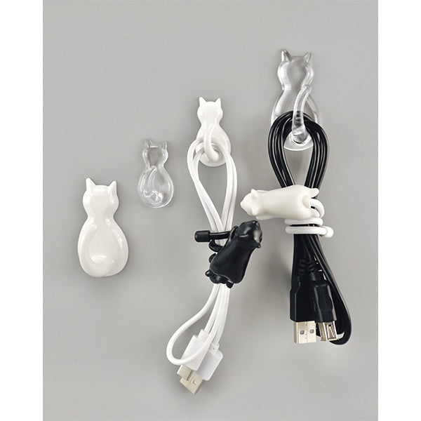 【まとめ買い】キャットテール ネコ型 粘着フック 大・小 ホワイト 0520/336728