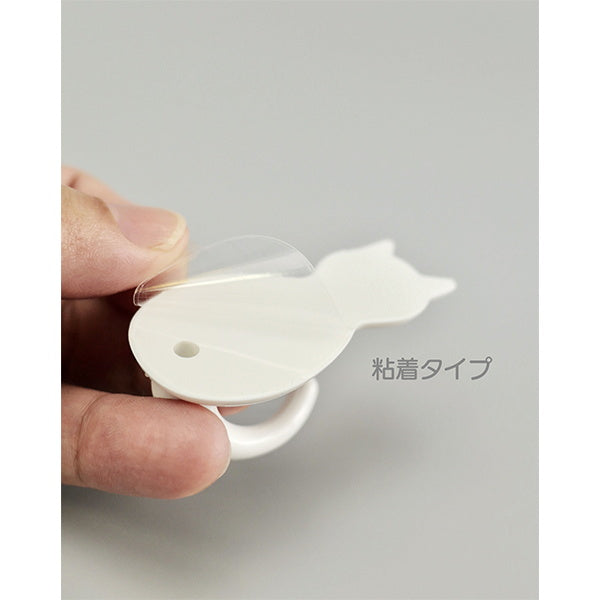 【まとめ買い】キャットテール ネコ型 粘着フック 大・小 ホワイト 0520/336728