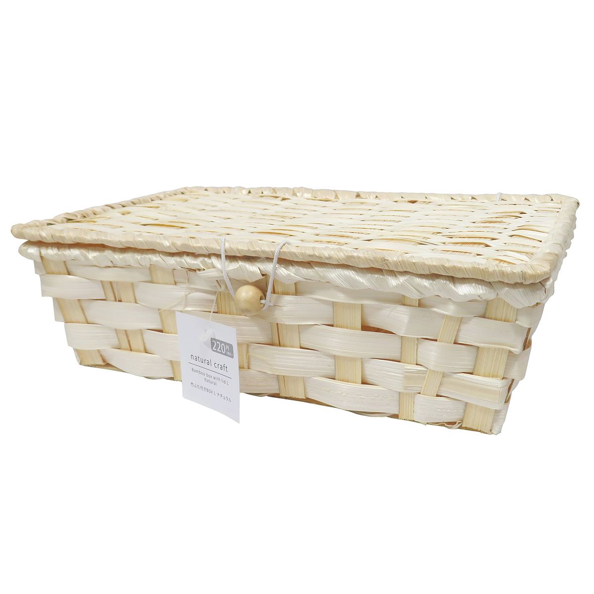 【まとめ買い】竹ふた付きBOX L ナチュラル  0599/336845