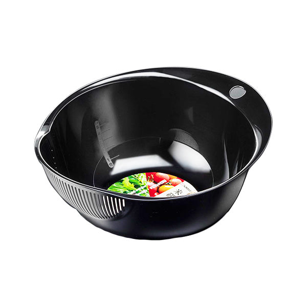 【まとめ買い】ボウル 調理ボウル 米研ぎボウル ブラック 950ml 0523/338865