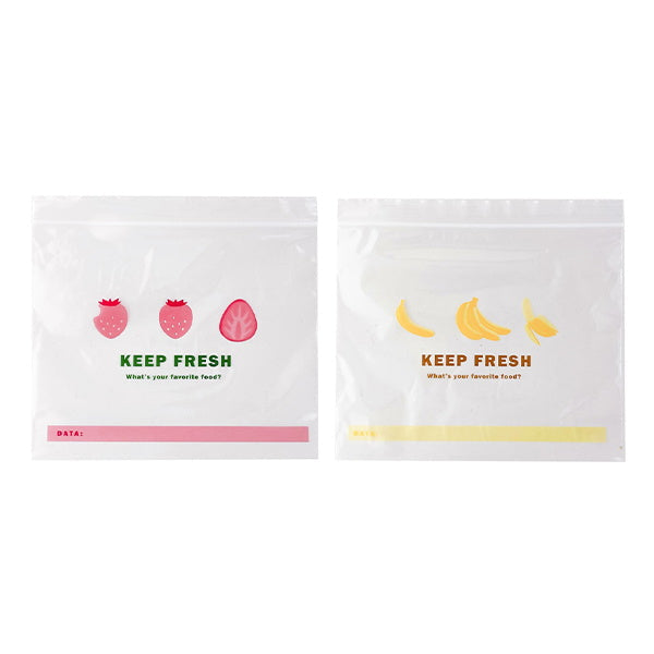 【まとめ買い】ジップバッグ ストックバッグ 食品保存バッグ デザインストックバッグM 14P フルーツ 0356/339927