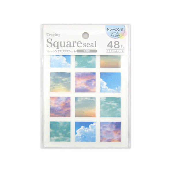【まとめ買い】トレーシングスクエアシール 空の色 48片 0915/340890