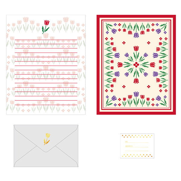 【まとめ買い】レターセット レトロフラワー 0356/340974