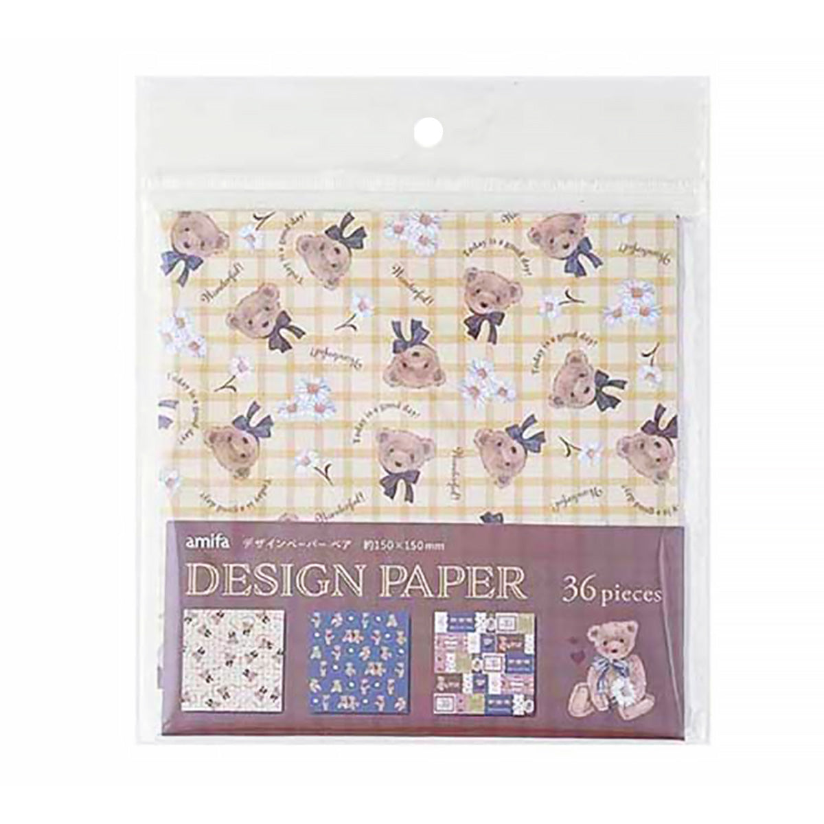 【まとめ買い】デザインペーパー 工作紙 36P ベア 0356/340984