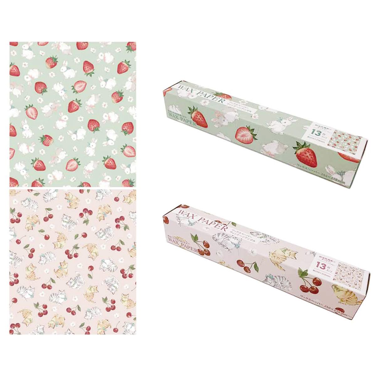 【まとめ買い】ワックスペーパー 食品ラッピングペーパー M 13P ヴィンテージアニマル 0356/341765