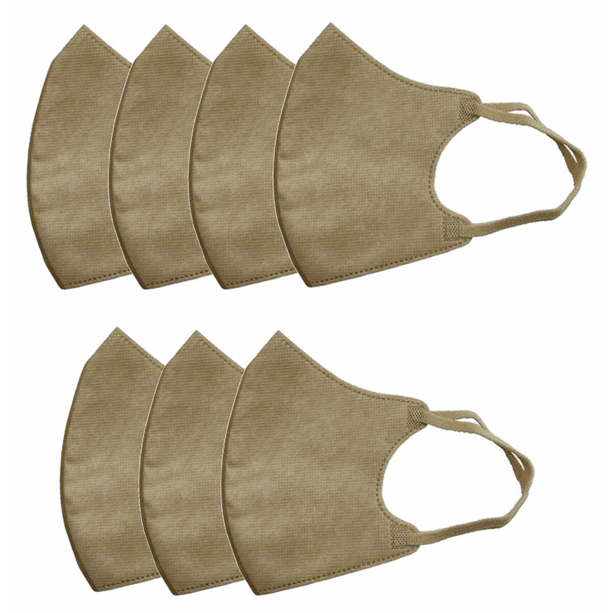 【まとめ買い】2D Fit Up マスク カラーマスク 7枚 ベージュ 1583/342743