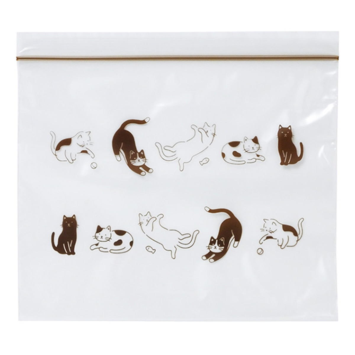 【まとめ買い】フリーザーバッグねこ柄M10枚 0490/343344