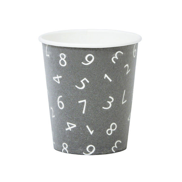 【まとめ買い】紙コップ 断熱ペーパーカップナンバー柄 205ml 12個 0490/343436