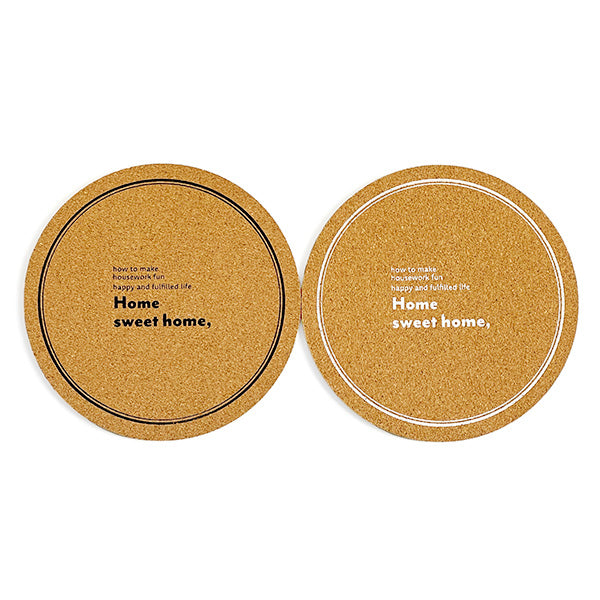 【まとめ買い】鍋敷き なべ敷き コルクなべしき 英字ロゴ 約19cm 1523/345438