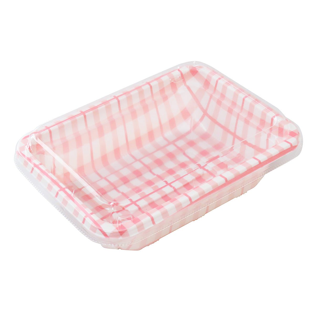 【まとめ買い】フードパック ランチパックピンクチェック柄 M 3枚 0490/345702