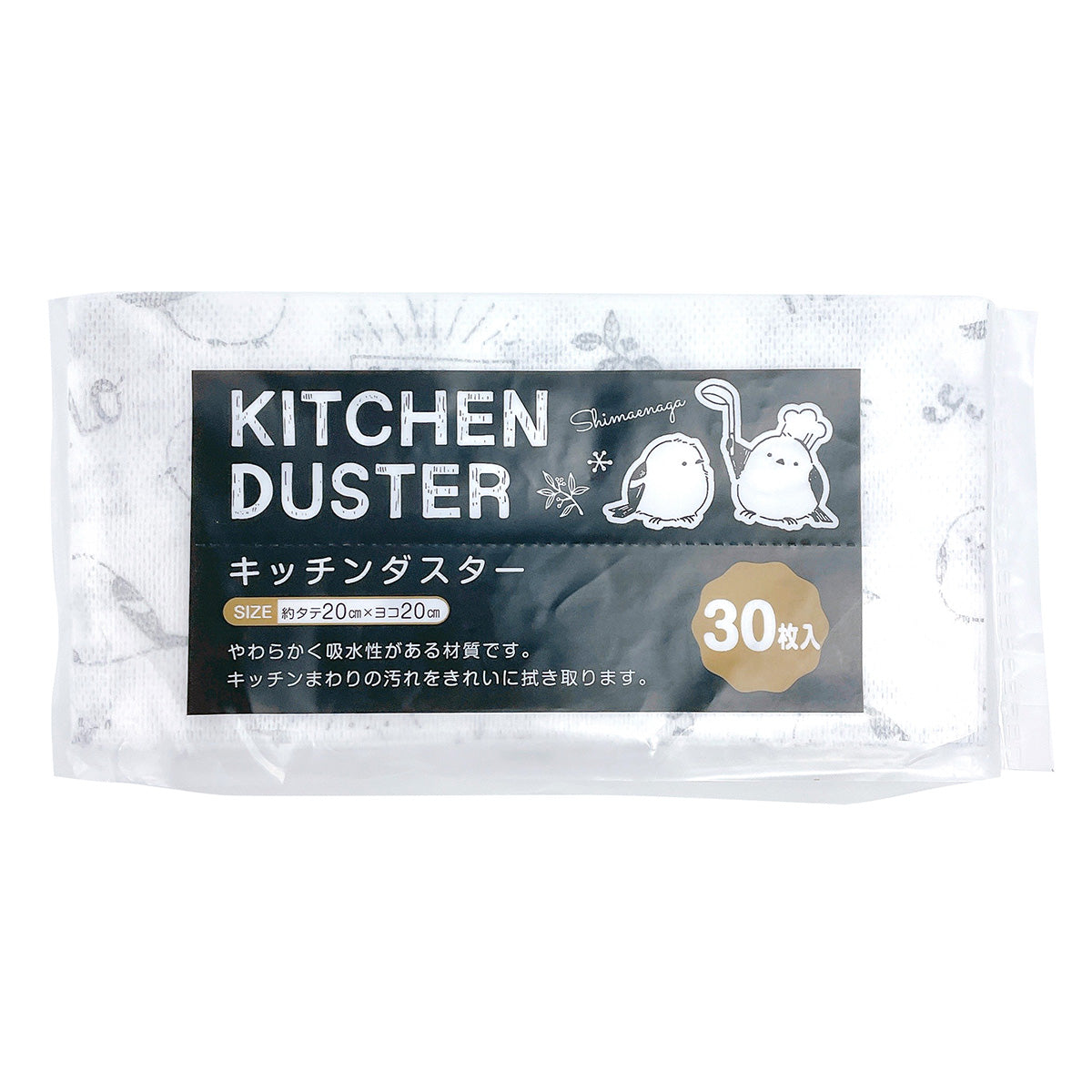 【まとめ買い】布巾 ふきん キッチンダスター 30枚入 シマエナガ 約20×20cm 0808/345722