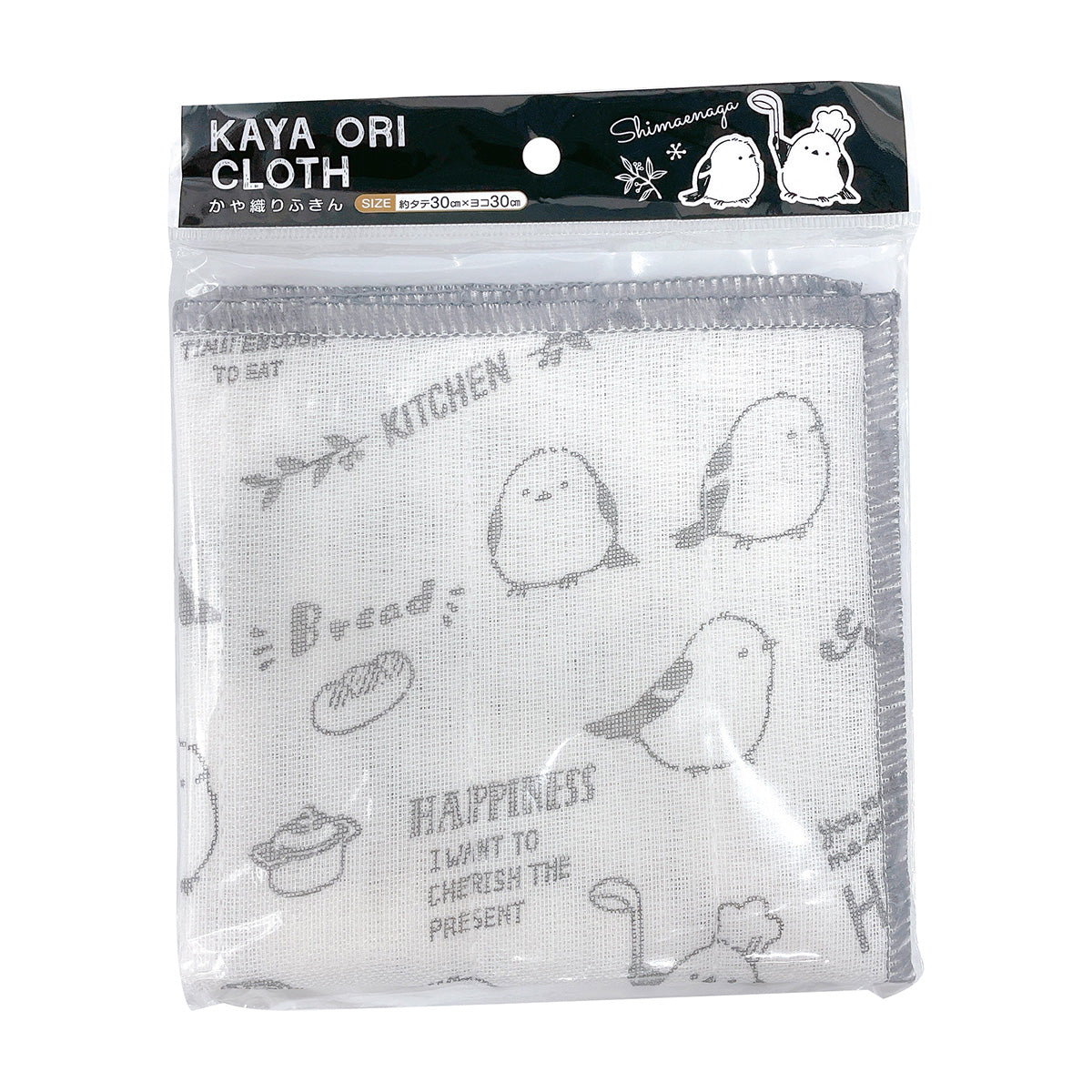 【まとめ買い】ダスター 布巾 かや織りふきん シマエナガ 30×30cm 0808/345723