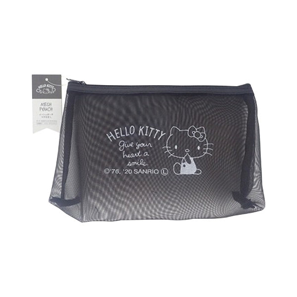 【まとめ買い】sanrio ハローキティ メッシュポーチ マチ付き L シンプル W21.5×H13×D3.5cm 0459/346182