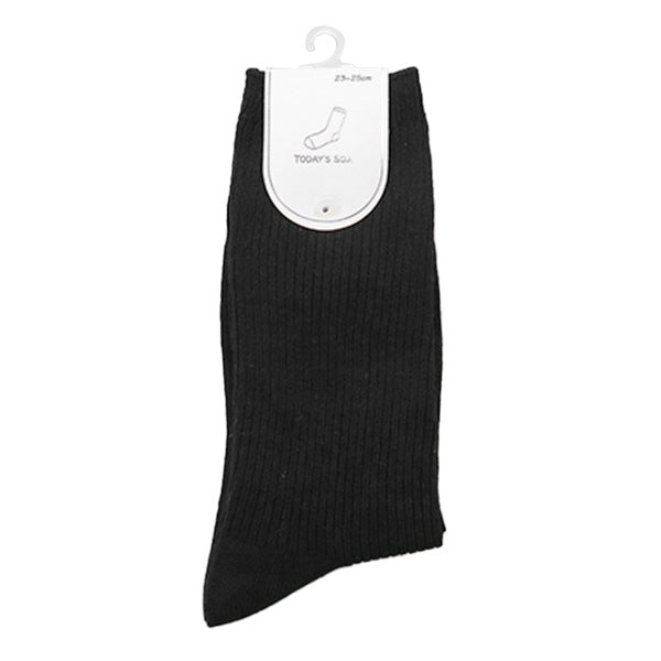 【まとめ買い】靴下 ソックス レディース 婦人 リブソックス 23-25cm 黒/AS9031 1380/346604