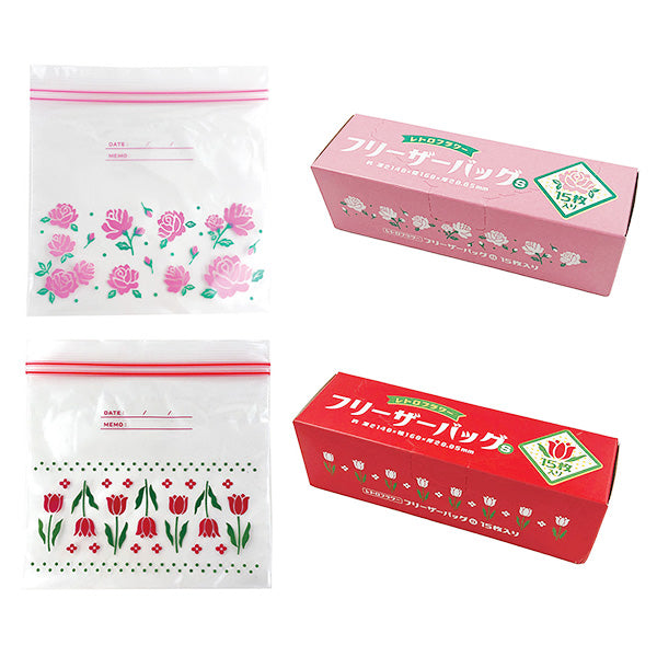 【まとめ買い】フリーザーバッグ S 15P レトロフラワー 0356/346960