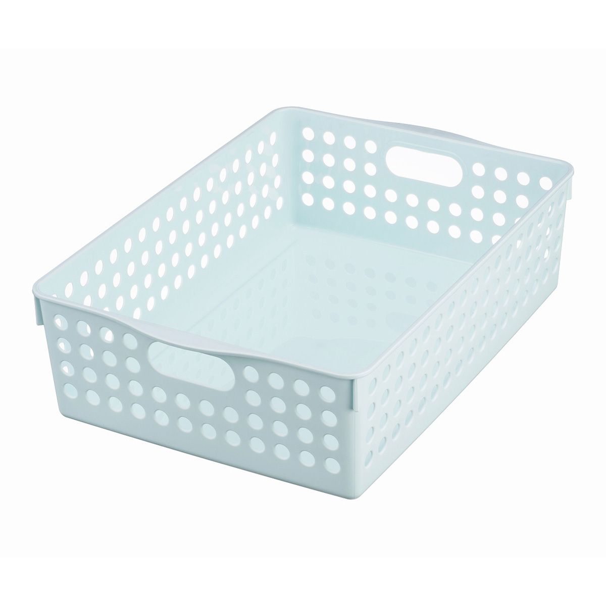 【まとめ買い】ストックバスケットB5浅型ライトブルー 0978/347332