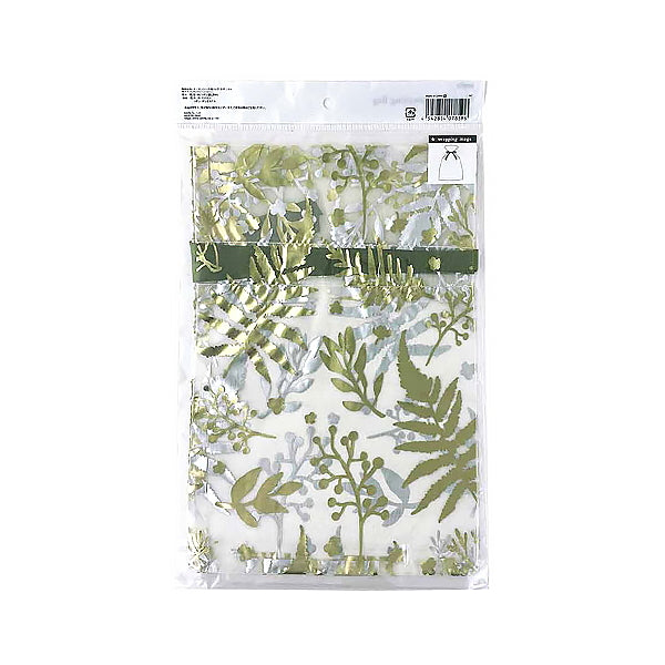 【まとめ買い】ギフトバッグ プレゼント用バッグ ラッピング袋 オーガンジー巾着バッグ M ボタニカル 0356/347536