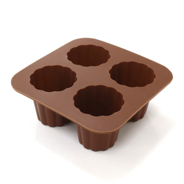 【まとめ買い】カヌレ型 4型分 お菓子型 シリコン製 シリコーン 約9.1×9.1×3.5cm 0330/347576